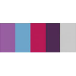 A(Light Grape)+B(Sky Blue)+C(Deep Pink)+D(Grape)+E(Gray)