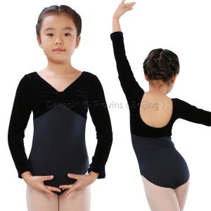 Two-tone Pinch Front Long Sleeve Leotard