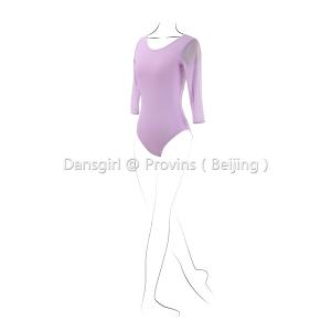 2017 Adult 3/4 Sleeve Leotard With Mesh Sleeve and Back 