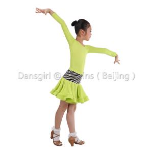 New Child Long Sleeve Latin Leotard With Pinch Back