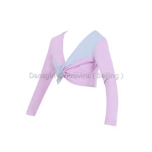 Two-tone Long Sleeve Twist Front Top