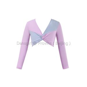 Two-tone Long Sleeve Twist Front Top