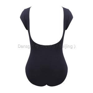 Cap Sleeve Pinch Front Leotard with Moderate Back