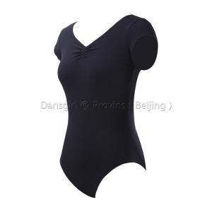 Cap Sleeve Pinch Front Leotard with Moderate Back