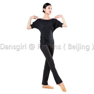 Boat Neck Dance Top With Pinch Sides