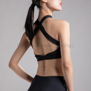 Crisscross Back Bra Top With Mesh Front