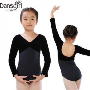 Two-tone Pinch Front Long Sleeve Leotard