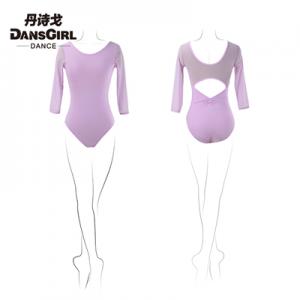 2017 Adult 3/4 Sleeve Leotard With Mesh Sleeve and Back