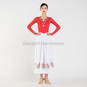 Half Long National Dance Skirt With Printings