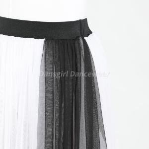Shiny Waist Two-tone Long Lyrical Skirt